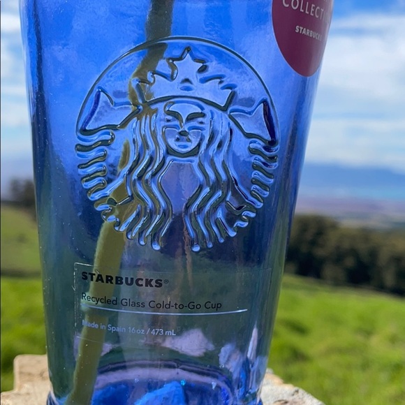 Starbucks Hawaii 2020 Blue Glass umbrella cup NWT - Picture 4 of 7